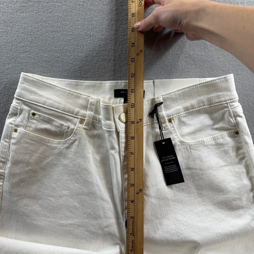 Ann Taylor Jeans Womens 8P White Sculpting Pocket Skinny Denim 30x25